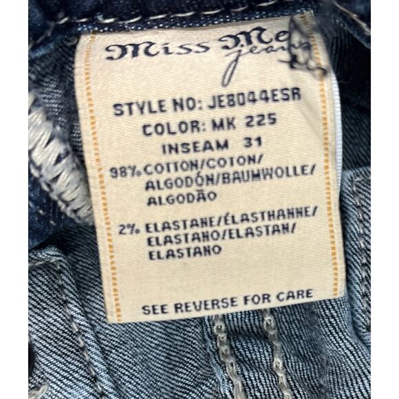 Miss Me Women’s Leather Shadow Wings Mid Rise Easy Skinny Jeans Size 26 - Picture 4 of 6